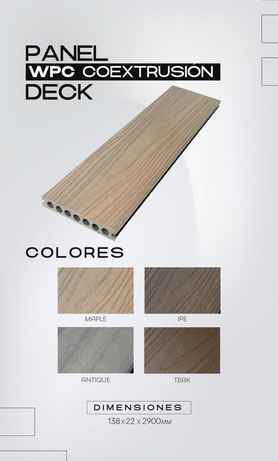 Panel WPC Coextrusión Deck